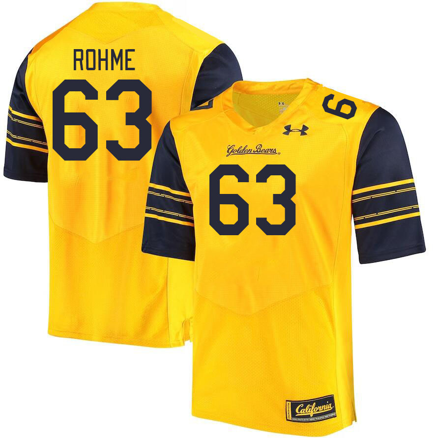 Men #63 Brayden Rohme California Golden Bears College Football Jerseys Stitched Sale-Gold